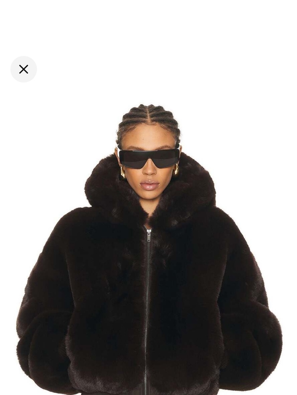 SKIMS Plush Hooded Bomber Jacket in Dark Brown